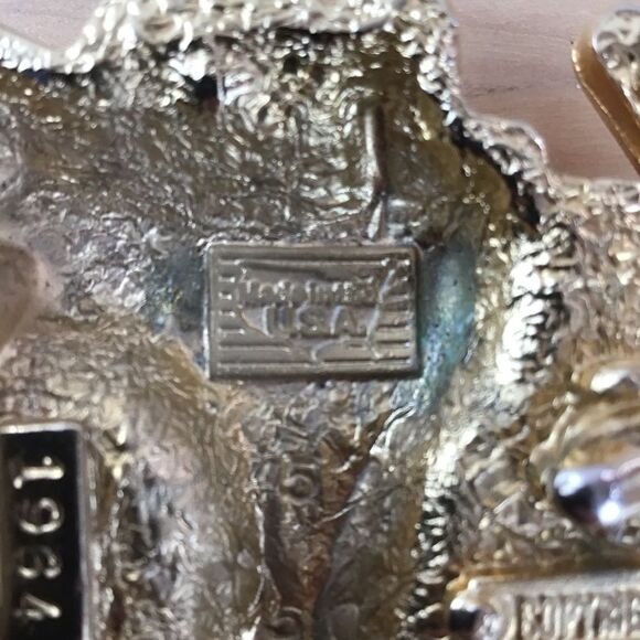 Vintage Saddle Buckle Belt Rodeo SW Gold Equestrian Horses - Picture 9 of 16